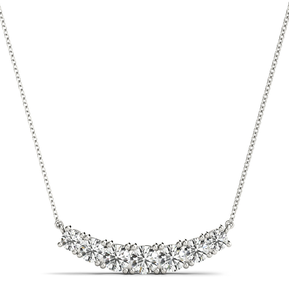 White Gold Multi-Diamond 7 Stone Pendant