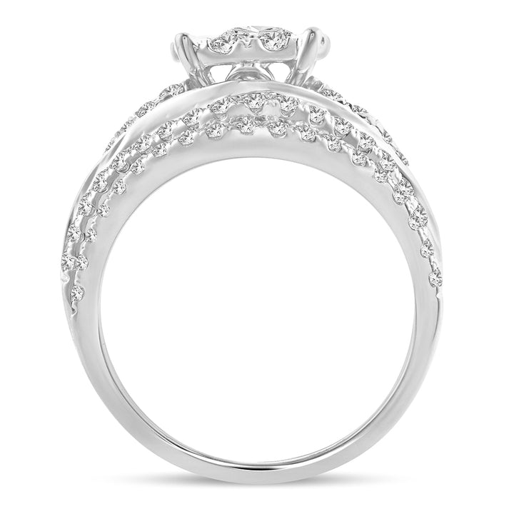 14k White Gold 1.90CT Lab Diamond Bridal Ring