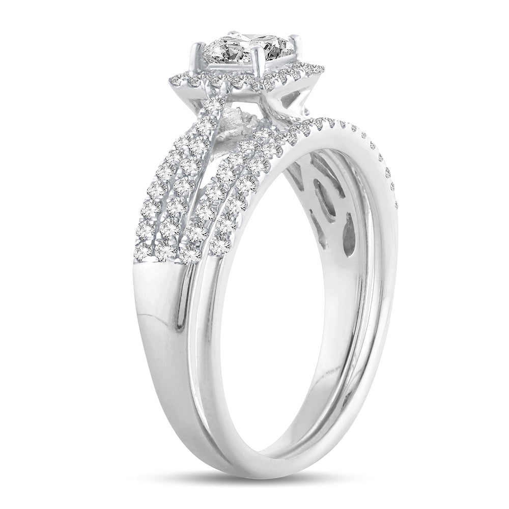 14k White Gold 1.00CT Lab Diamond Engagement Ring
