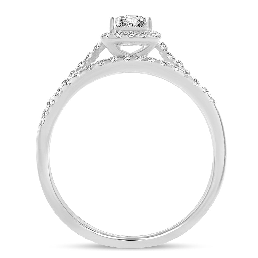 14k White Gold 1.00CT Lab Diamond Engagement Ring