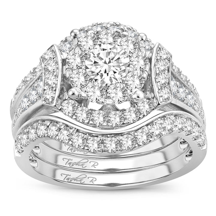 Brilliant 14k White Gold Lab Diamond Bridal Ring 2CT