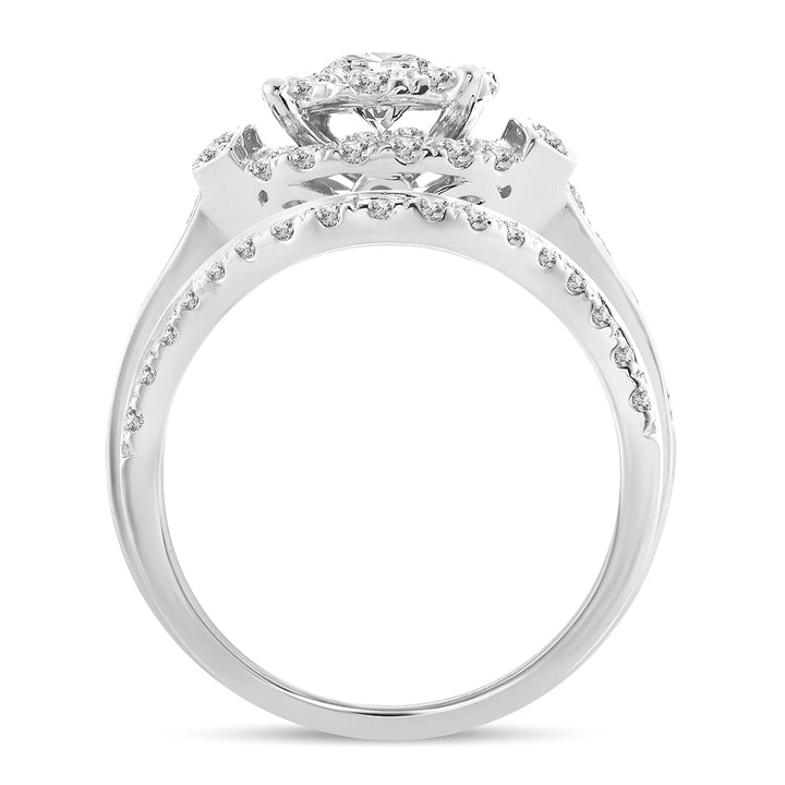 Brilliant 14k White Gold Lab Diamond Bridal Ring 2CT
