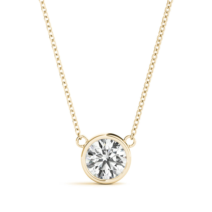 1 CT Lab Diamond 14K Yellow Gold Pendant
