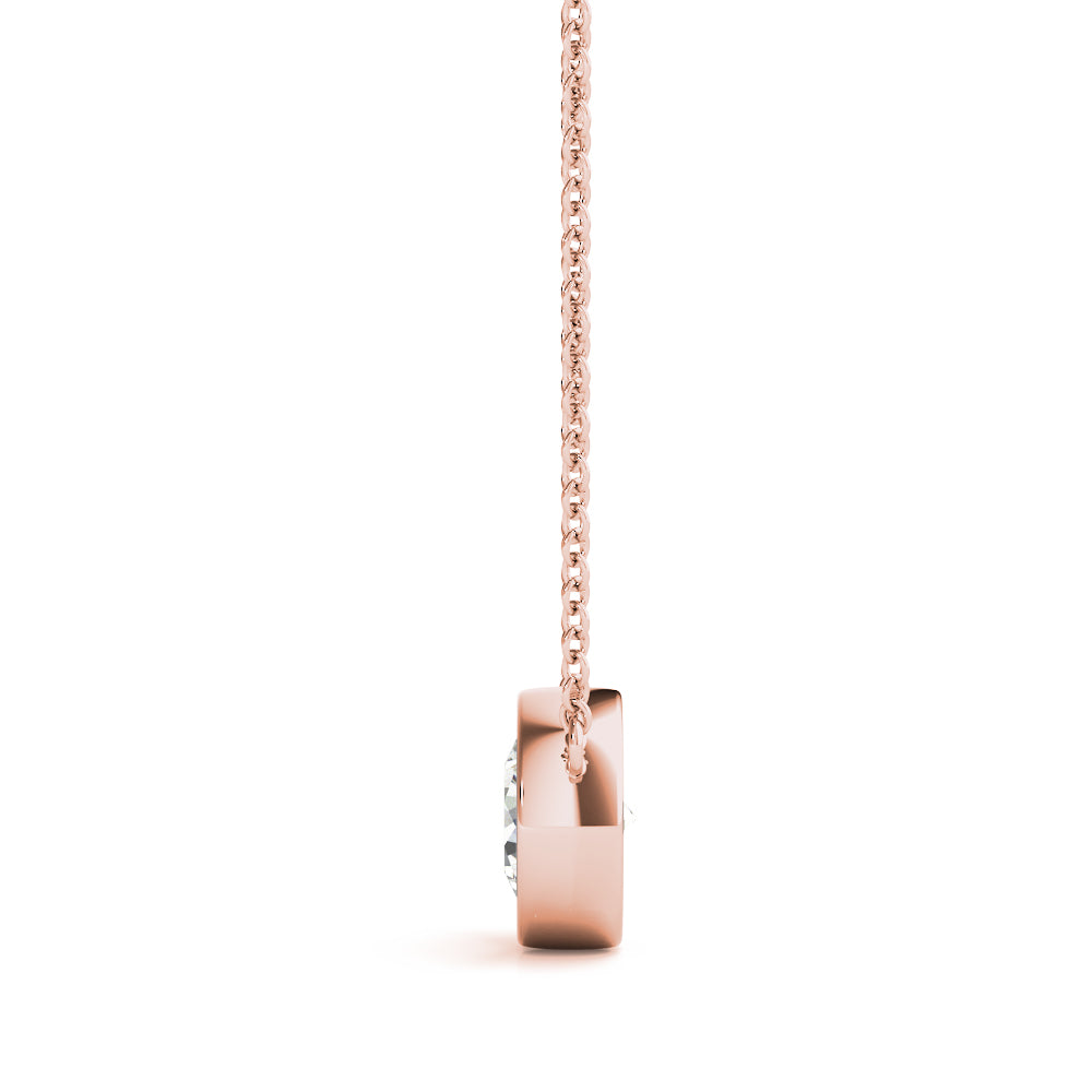 Rose Gold 1CT Lab Diamond Solitaire Pendant