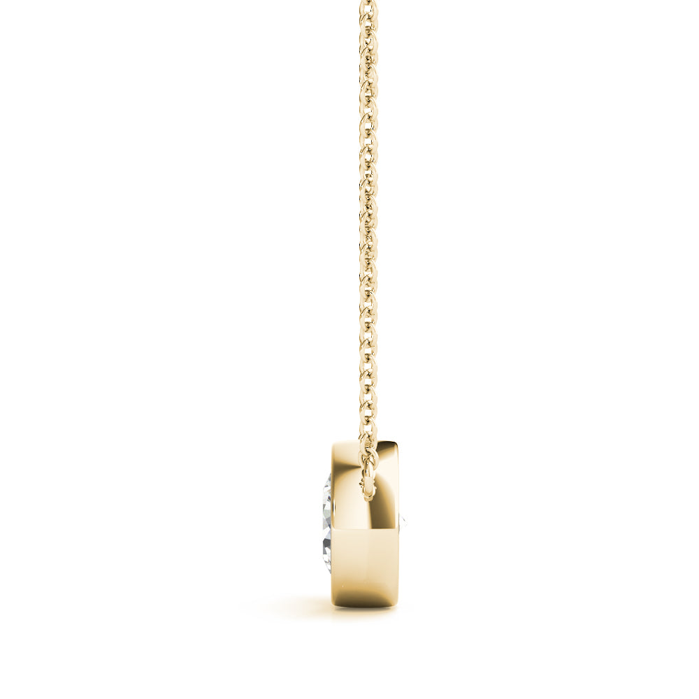 1 CT Lab Diamond 14K Yellow Gold Pendant