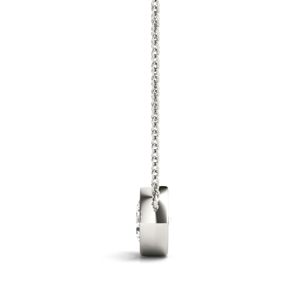 Platinum 1 CT Round Diamond Pendant