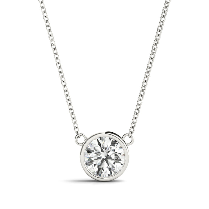 1 CT Lab Diamond 18K White Gold Solitaire Pendant