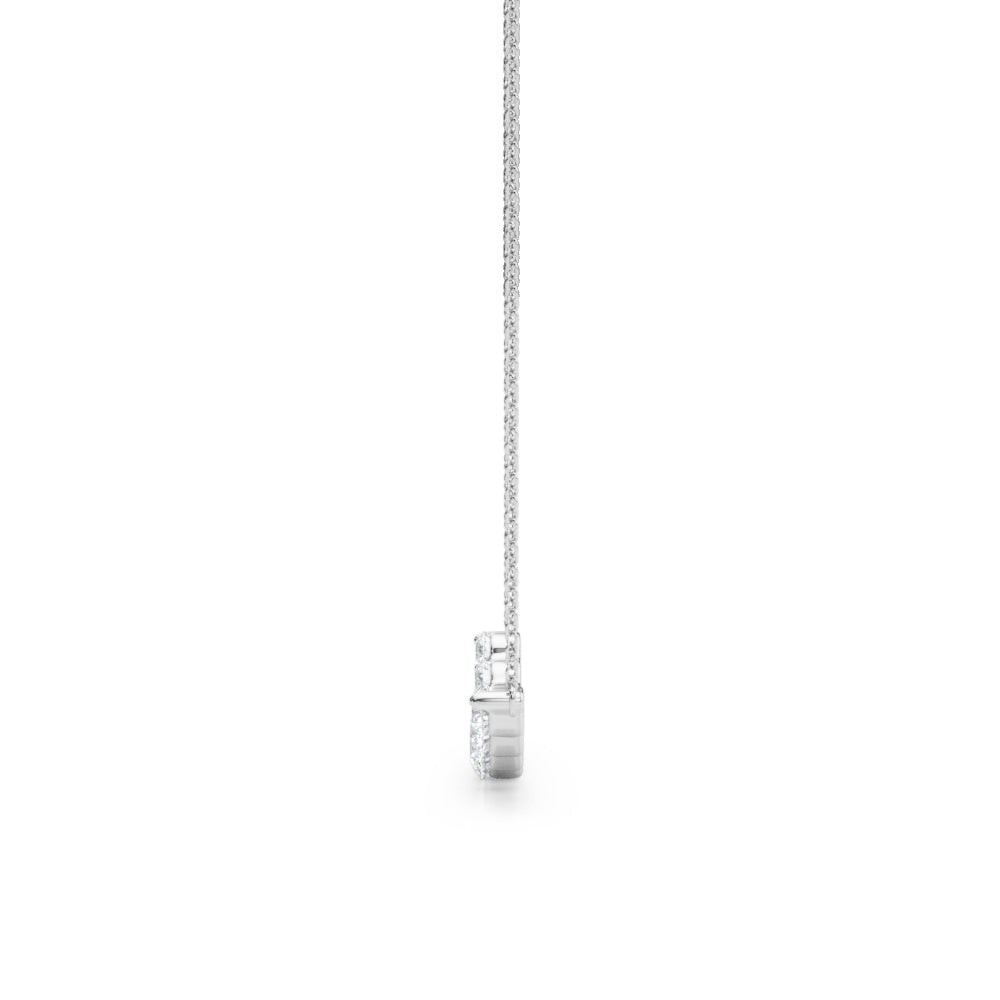 White Platinum Round Diamond Pendant