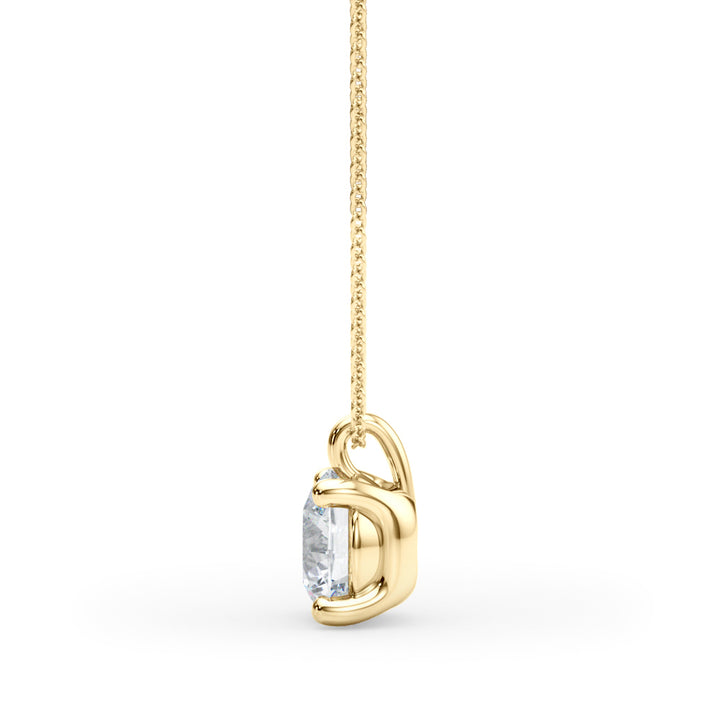 18K Yellow Gold 1CT Lab Diamond Solitaire Pendant