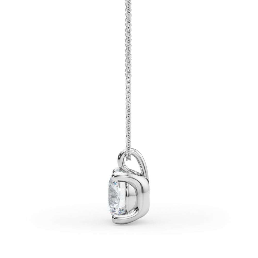 18K White Gold 1CT Lab Diamond Solitaire Pendant