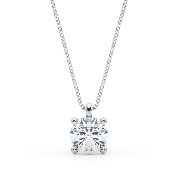 18K White Gold 1CT Lab Diamond Solitaire Pendant