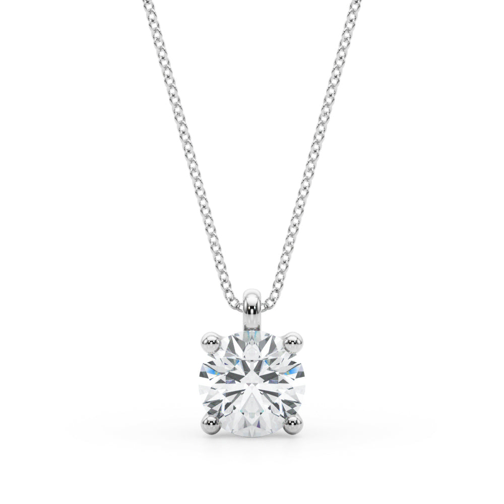 1 CT Lab Diamond 14K White Gold Pendant