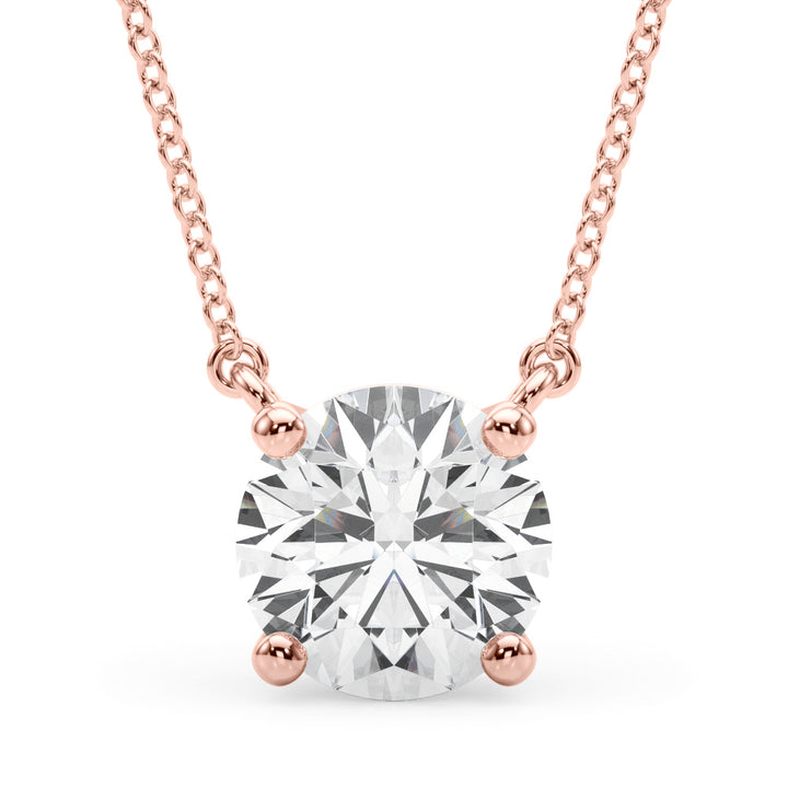 1ct Diamond Rose Gold Solitaire Pendant Necklace