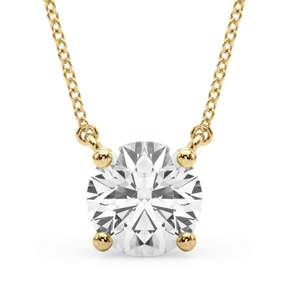18K Yellow Gold 1ct Diamond Solitaire Pendant