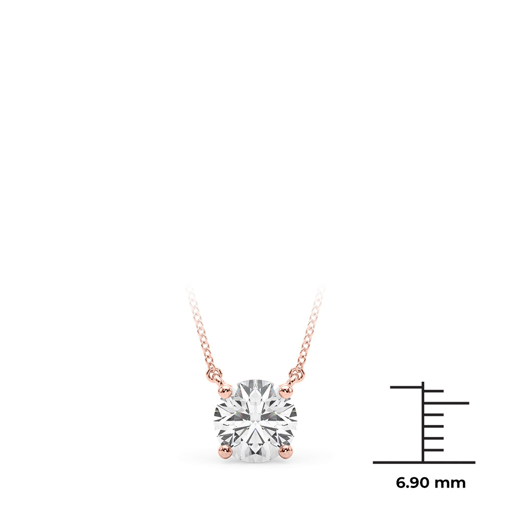 1ct Diamond Rose Gold Solitaire Pendant Necklace