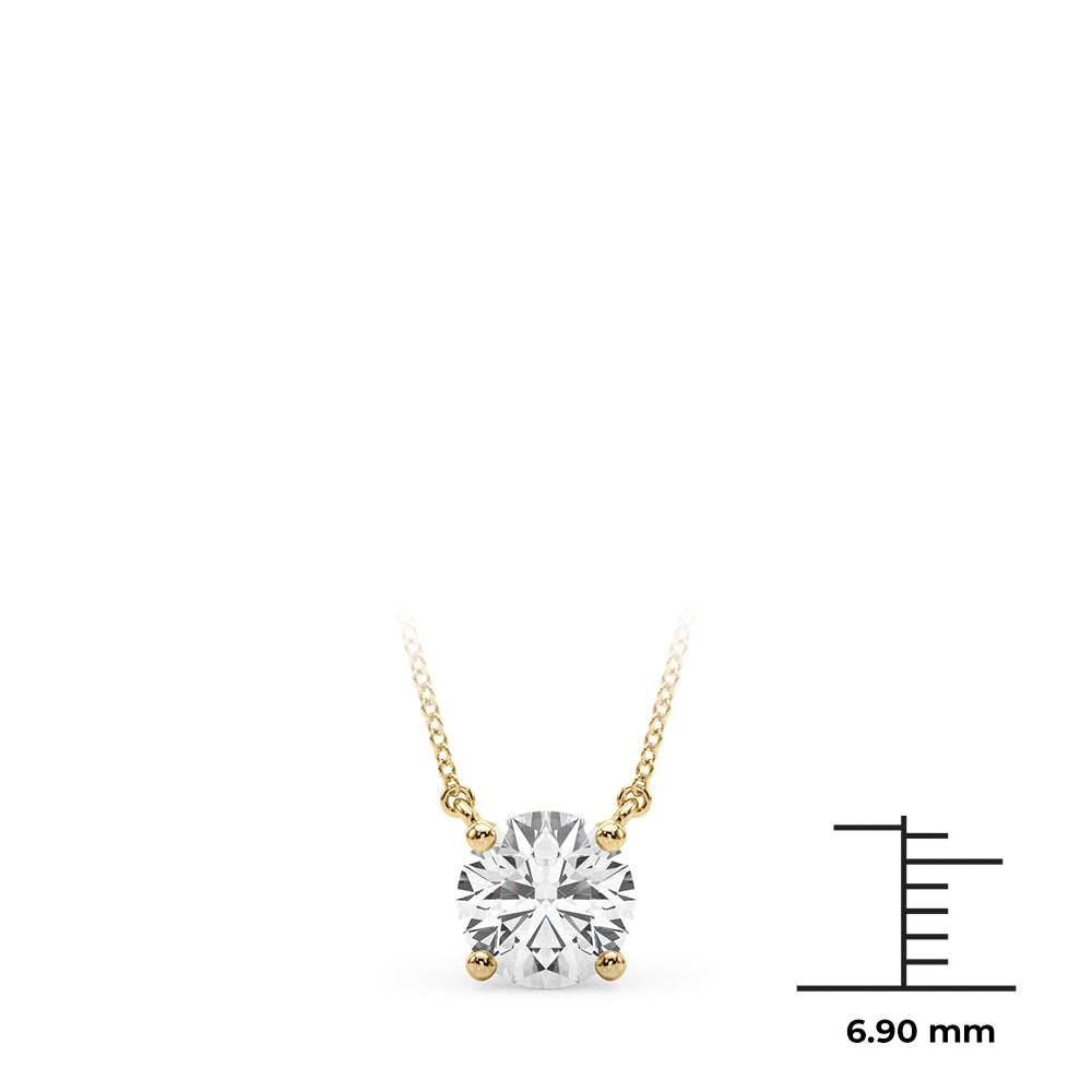 18K Yellow Gold 1ct Diamond Solitaire Pendant