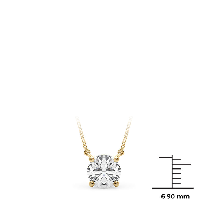 18K Yellow Gold 1ct Diamond Solitaire Pendant