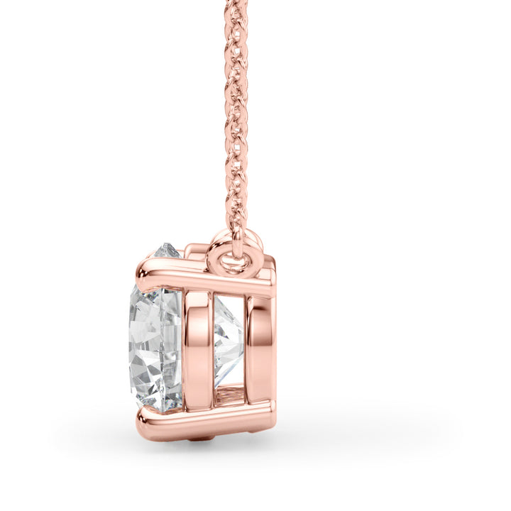 1ct Diamond Rose Gold Solitaire Pendant Necklace
