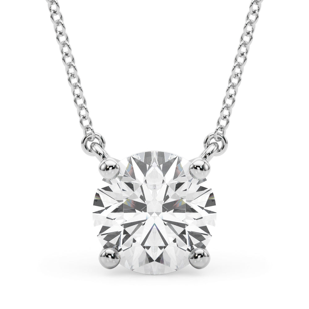 1ct Diamond Solitaire 18K White Gold Pendant