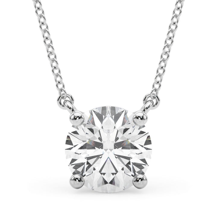 14K White Gold 1ct Diamond Pendant Necklace