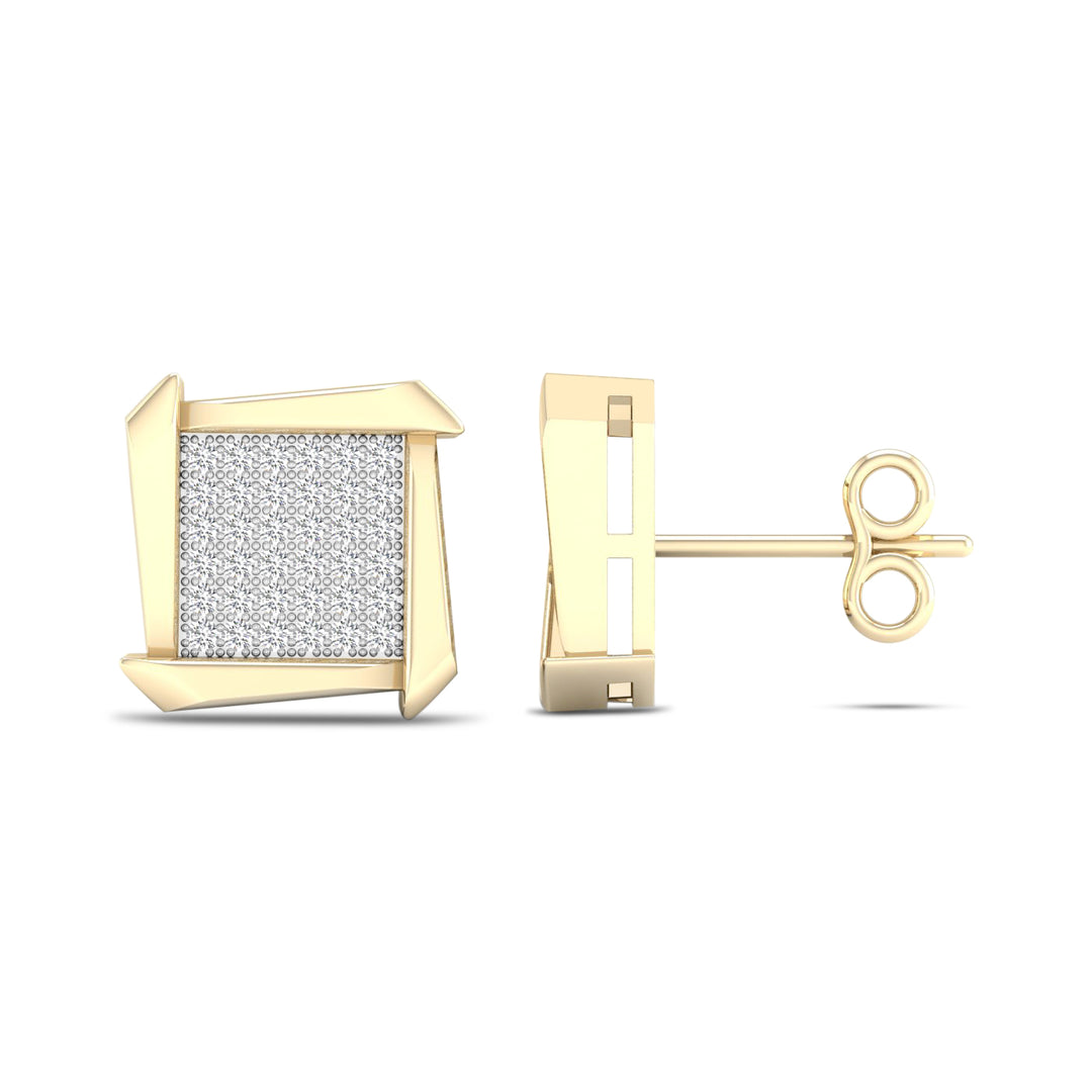 10k Yellow Gold 0.20CT Lab Diamond Womens Stud Earrings