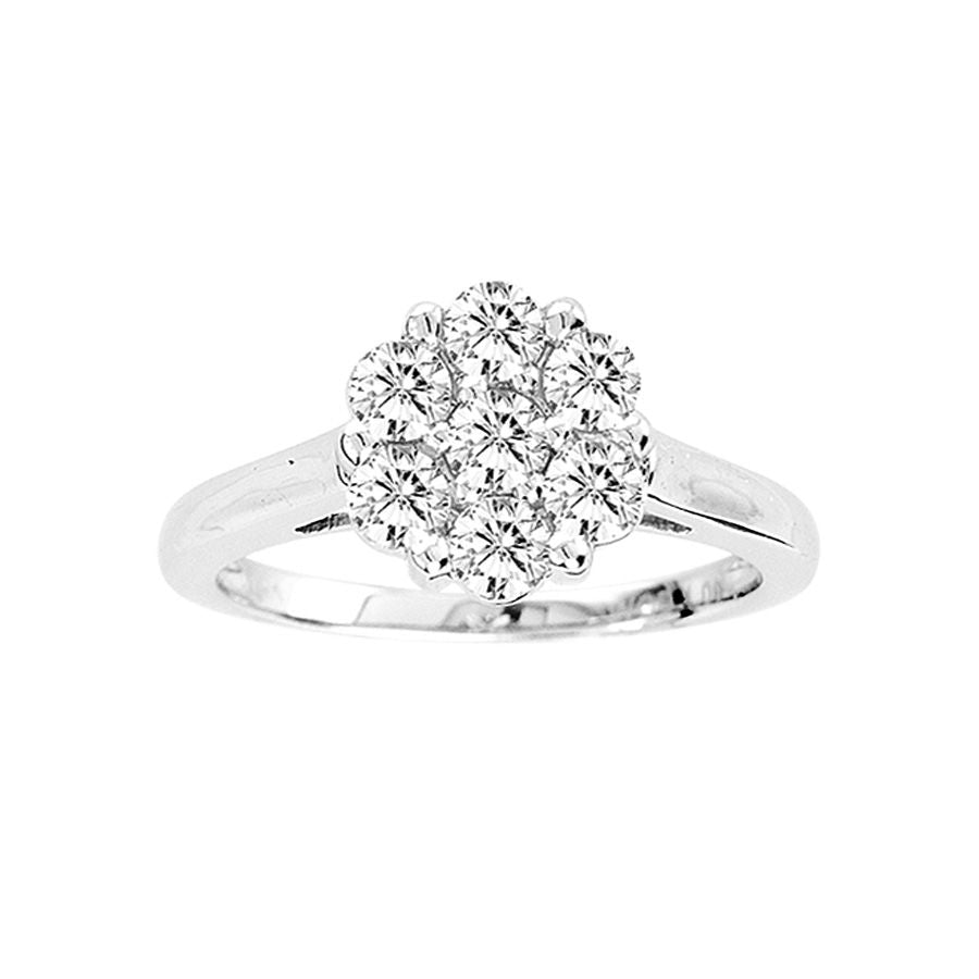 Chic 14k White Gold 0.27CT Lab Diamond Womens Fashion Ring