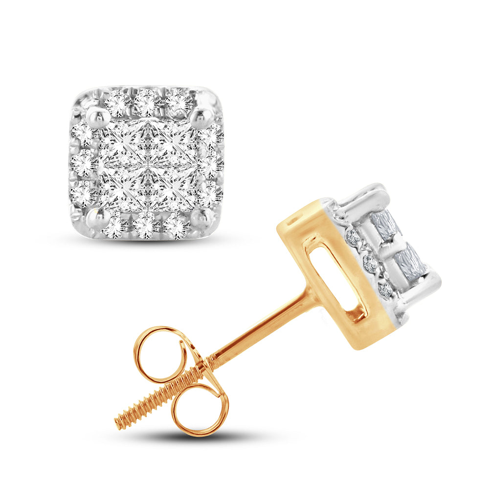 14k Yellow Gold Lab-Grown Diamond Stud Earrings (0.25CT)