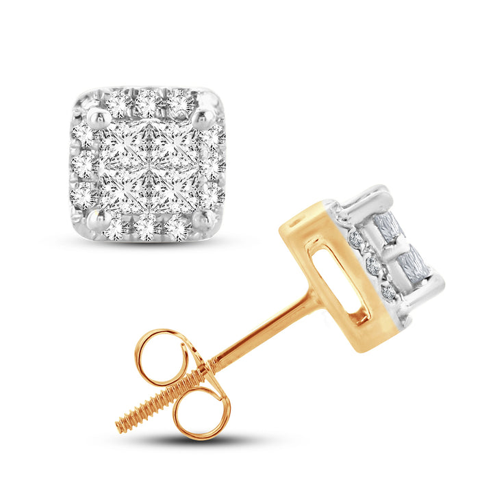 14k Yellow Gold Lab-Grown Diamond Stud Earrings (0.25CT)