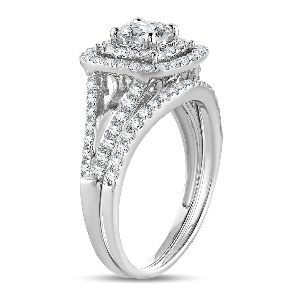 14K White Gold 1.11 Ct Lab Diamond Engagement Ring