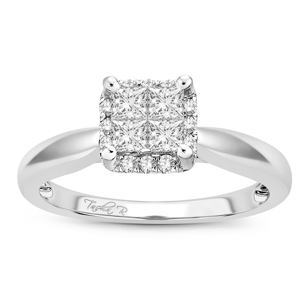 Brilliant 14k White Gold 0.50ct Lab Diamond Engagement Ring