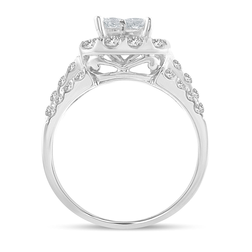 Sparkling 14k White Gold 2.05ct Lab Diamond Ring