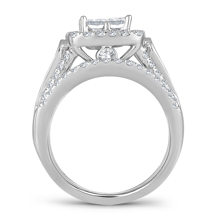 14k White Gold 2.25CT Lab Diamond Bridal Ring Sparkle