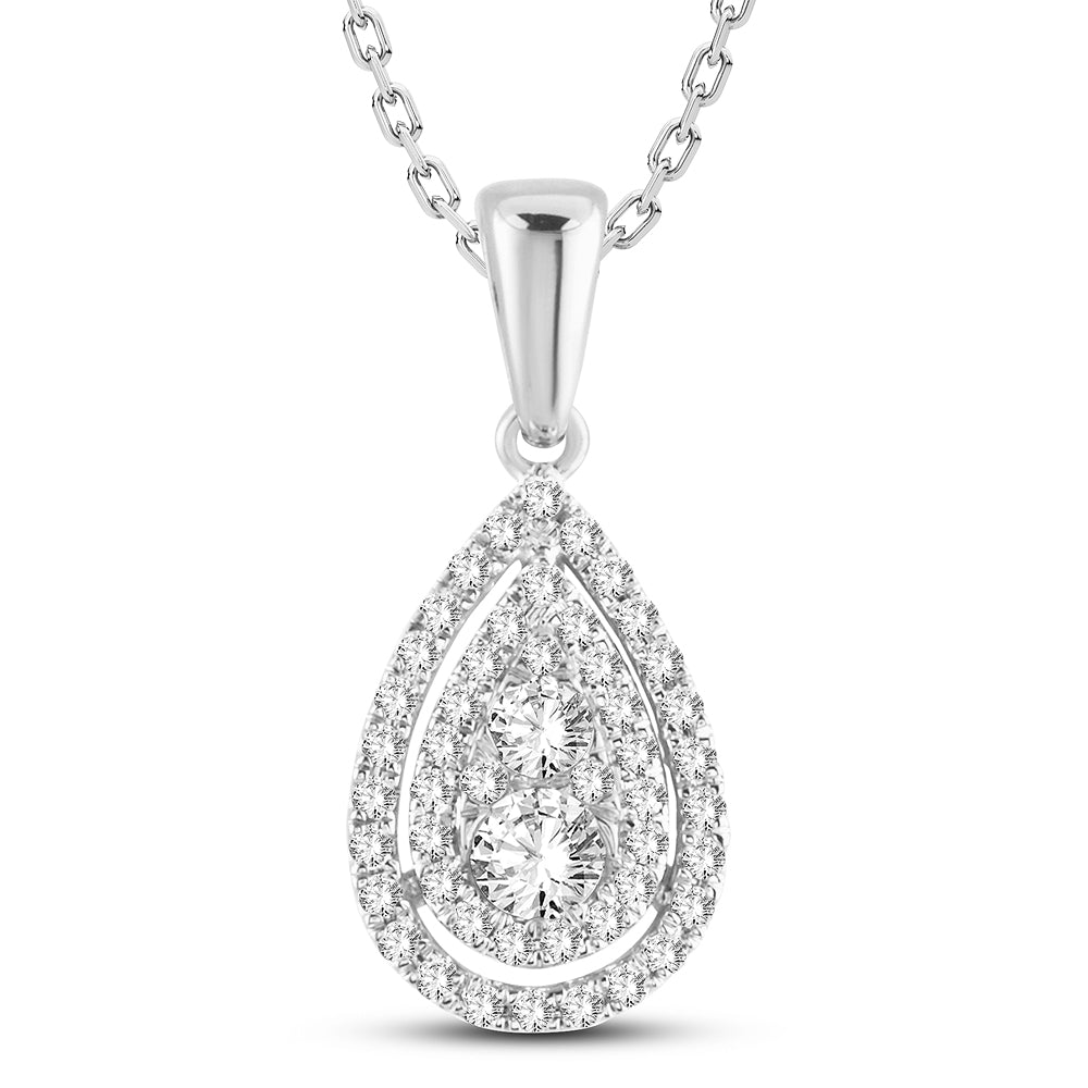 Luminous 14k White Gold Lab Diamond Pendant for Her
