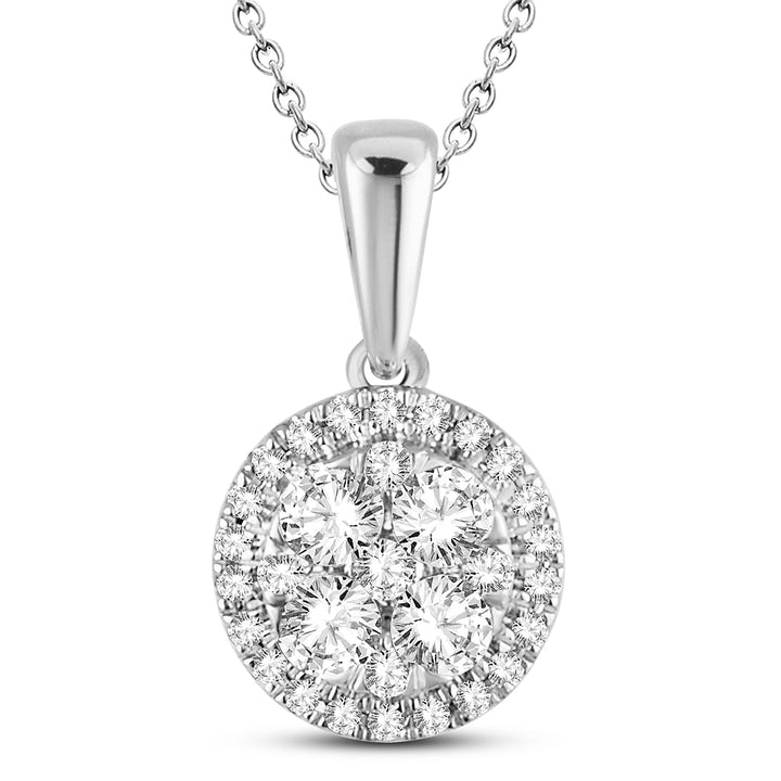 Chic 14k White Gold 0.50ct Lab Diamond Womens Pendant