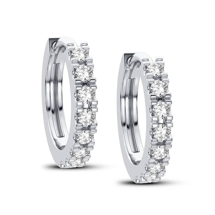 14K White Gold Lab Diamond Hoop Earrings (0.25CT)