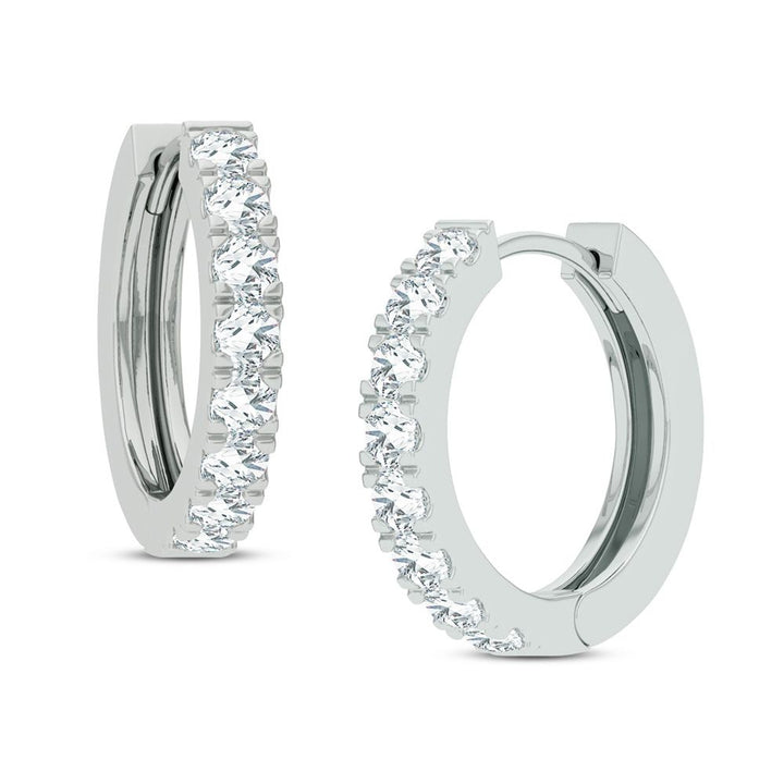 Brilliant 14K White Gold Lab Diamond Hoop Earrings - 1CT Sparkle