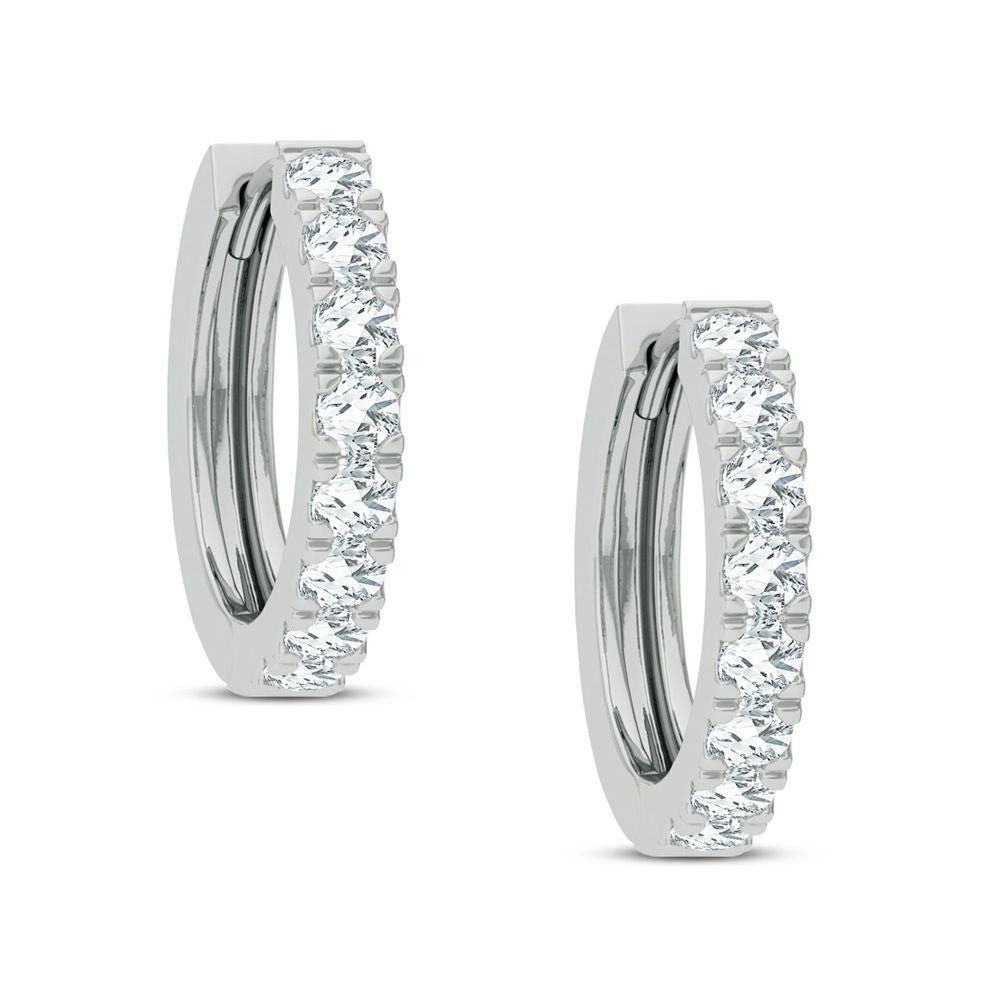 Brilliant 14K White Gold Lab Diamond Hoop Earrings - 1CT Sparkle