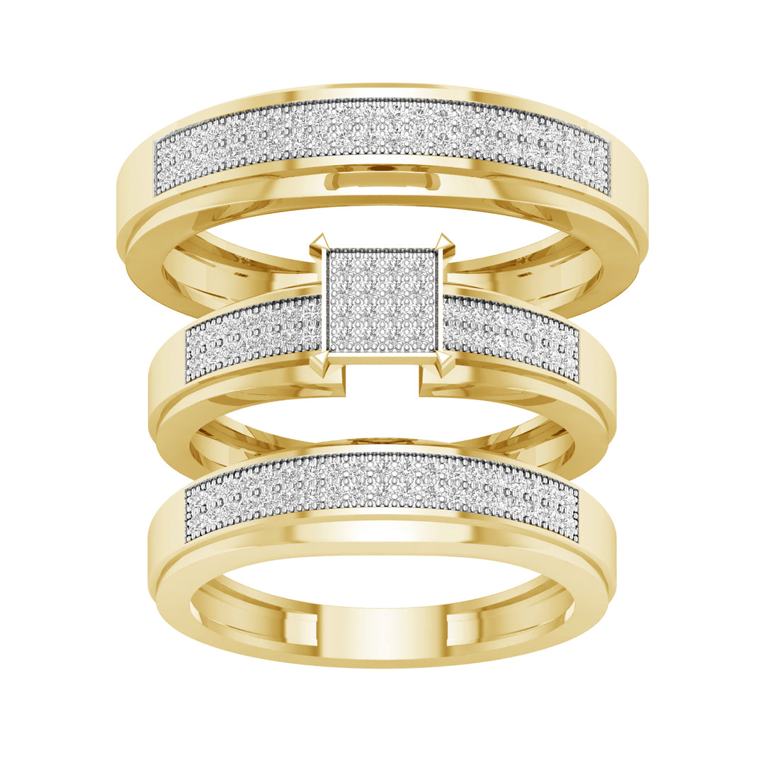 10K  0.33CT  Diamond Trio Set