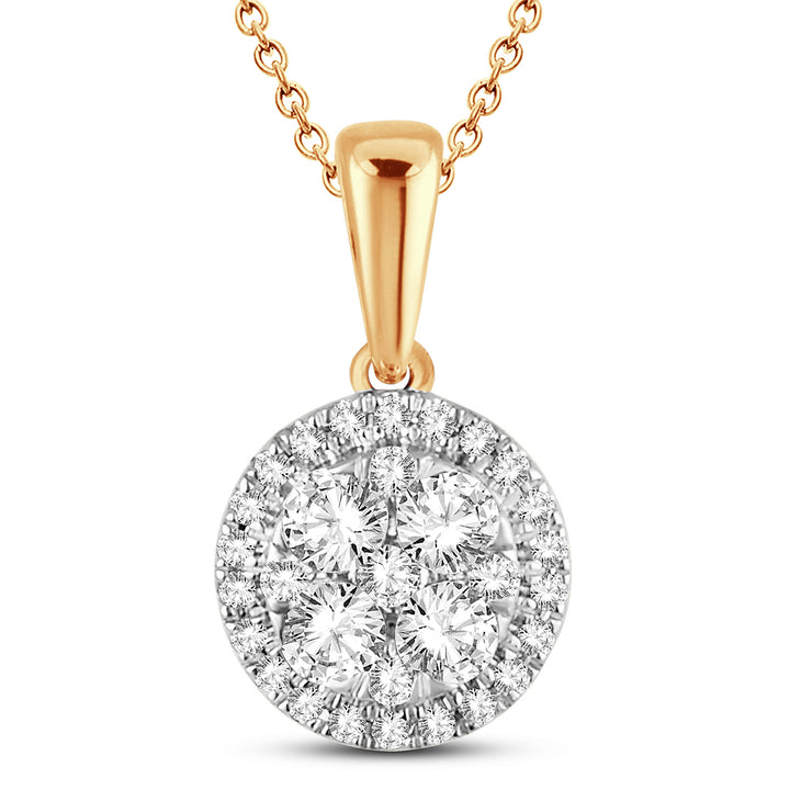 Chic 14K Yellow Gold 0.50ct Lab Diamond Pendant for Her
