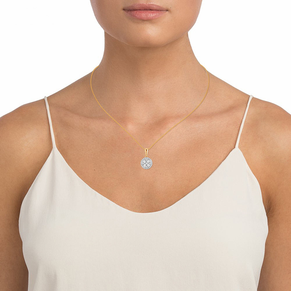 Chic 14K Yellow Gold 0.50ct Lab Diamond Pendant for Her
