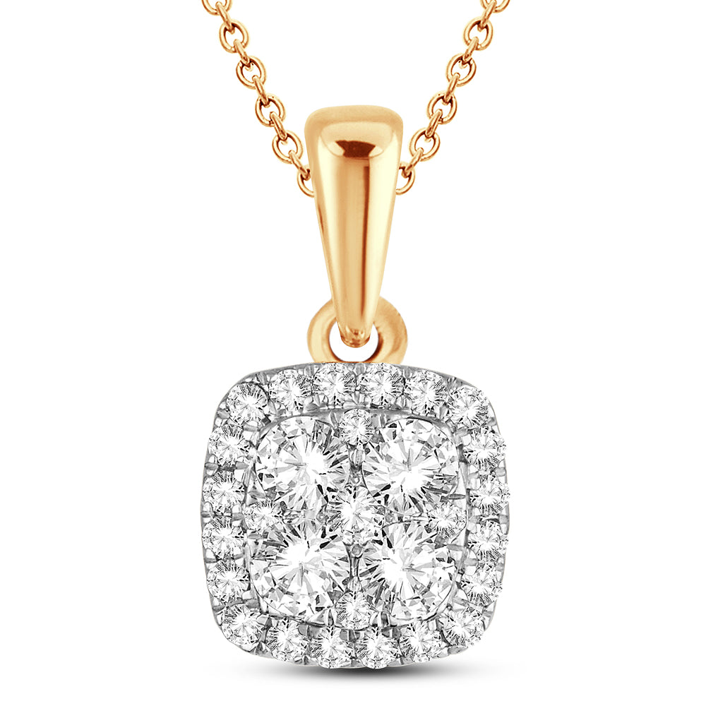 Chic 14k Yellow Gold 0.50ct Lab Diamond Pendant for Her