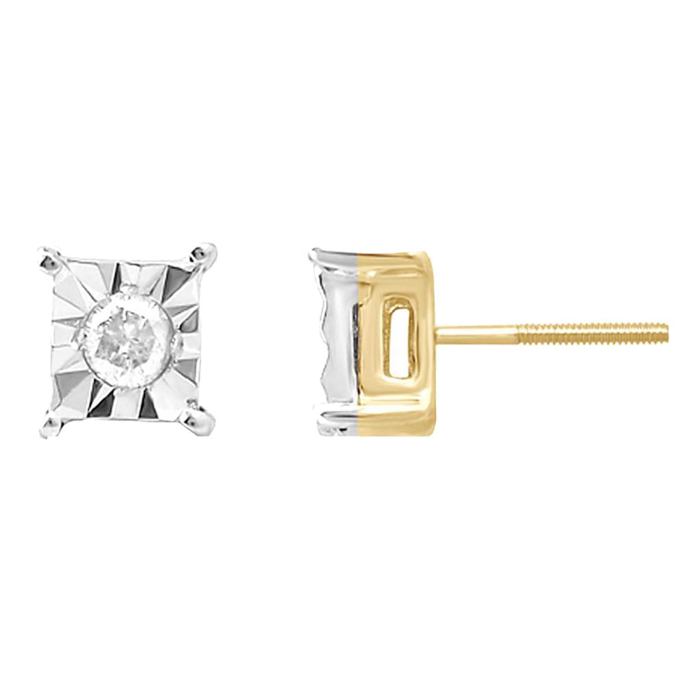 10k Yellow Gold Lab Diamond Stud Earrings for Women