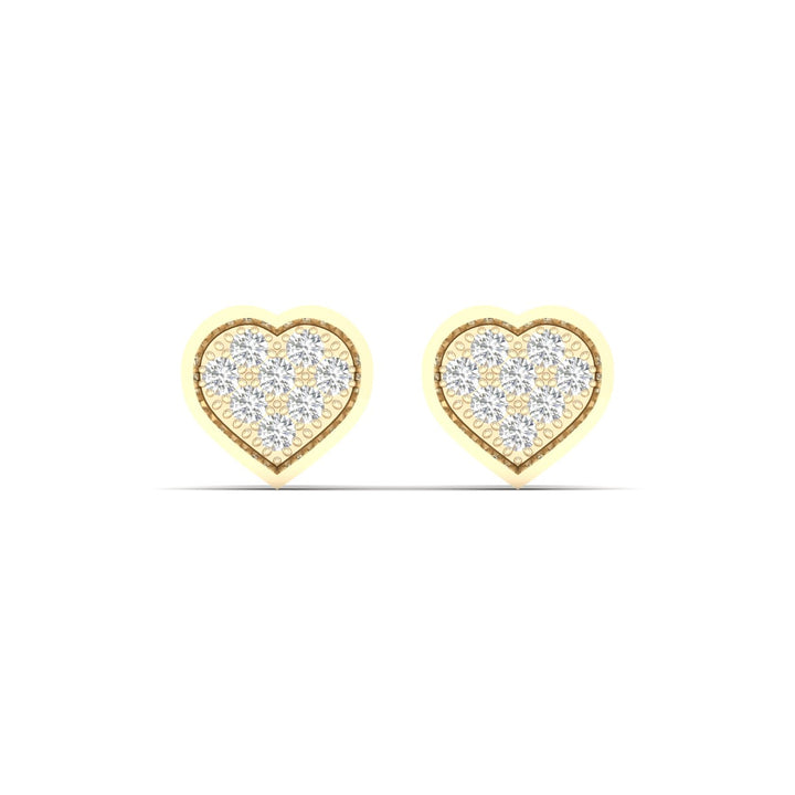 10k Yellow Gold Lab Diamond Stud Earrings for Women