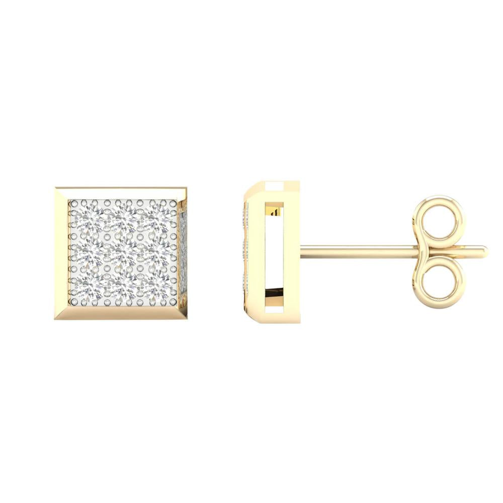 10k Yellow Gold Lab Diamond Stud Earrings for Women