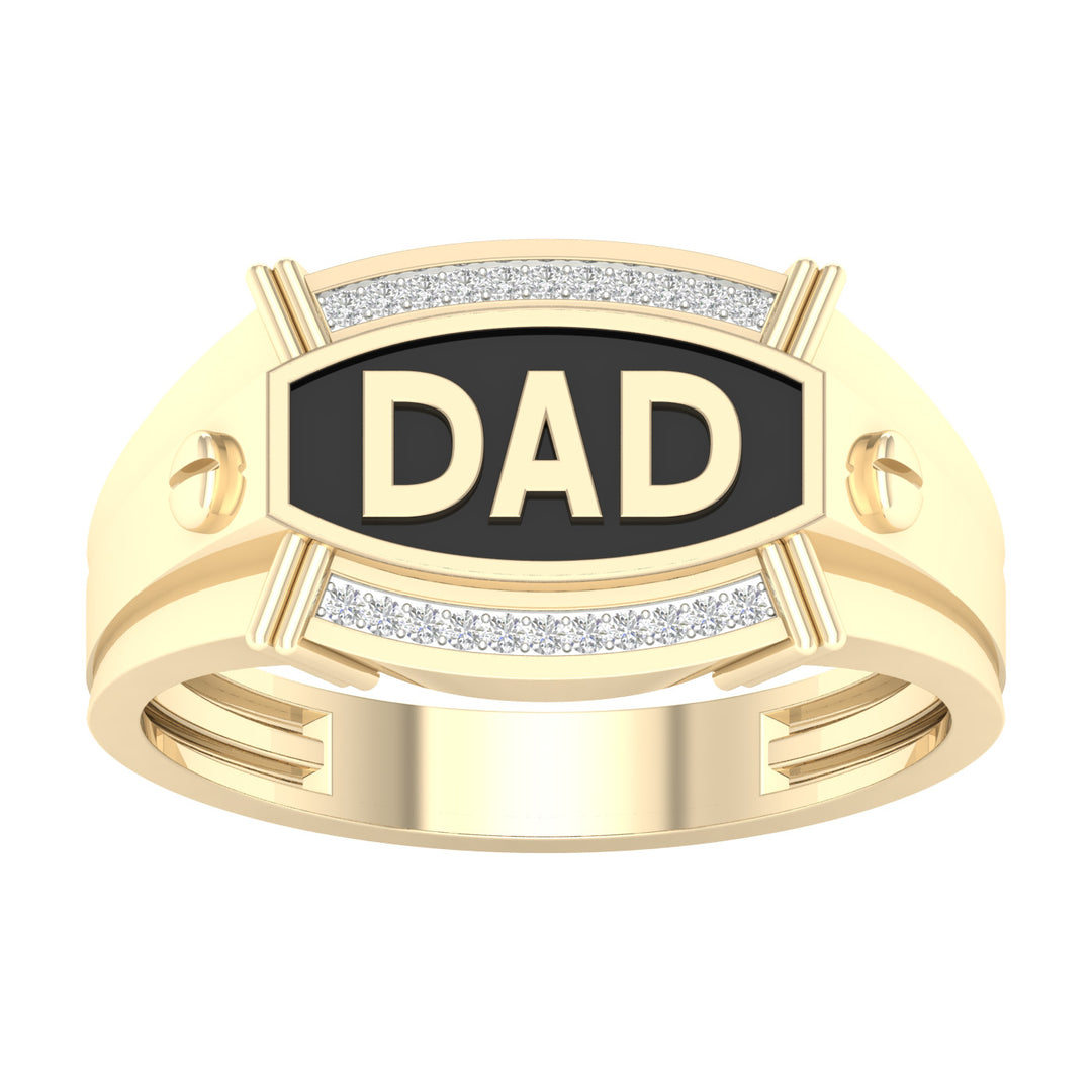 10K 0.08ct Diamond Mens Ring