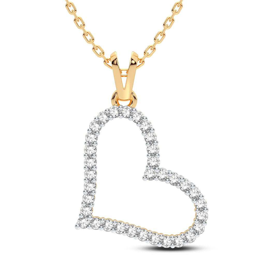 Chic 10k Yellow Gold Lab Diamond Pendant for Women
