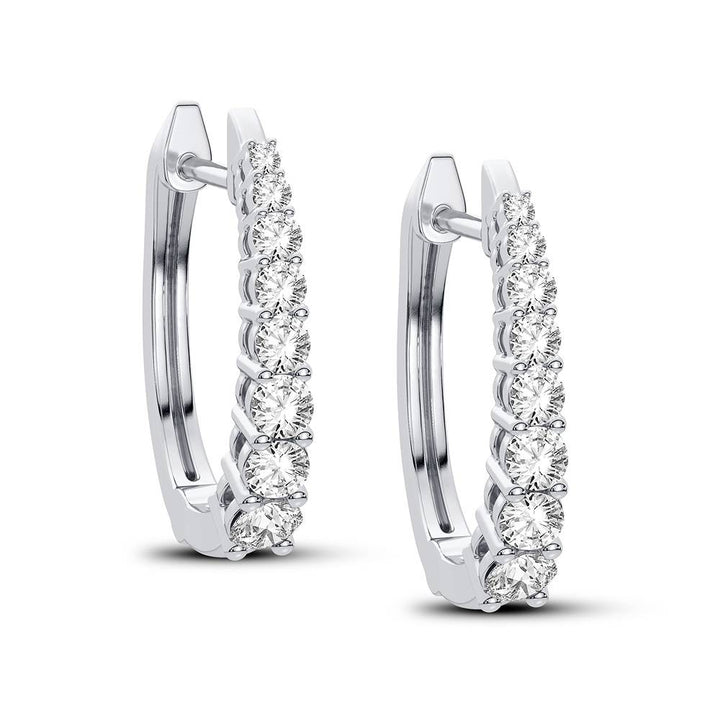 Luminous 14K White Gold Lab Diamond Hoop Earrings for Women
