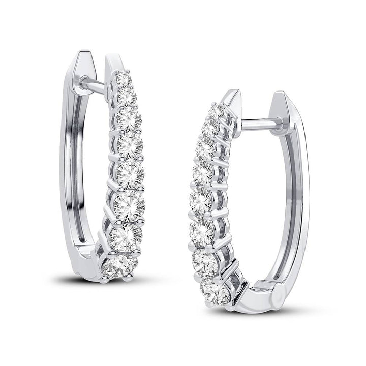 Luminous 14K White Gold Lab Diamond Hoop Earrings for Women