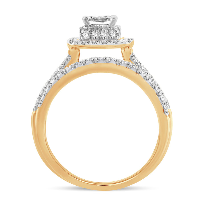14k Yellow Gold Lab-Grown 1.50CT Diamond Bridal Ring