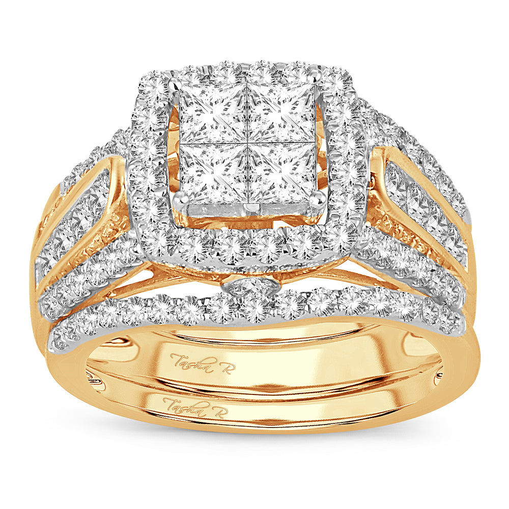 14K Yellow Gold 2.25CT Lab Diamond Womens Bridal Ring